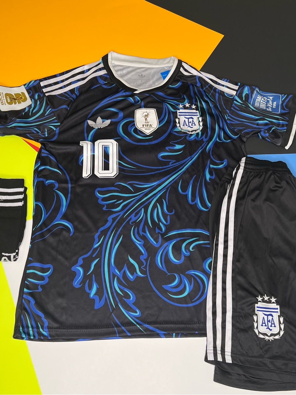 Argentina Argentina AFA #10 Black & Blue Soccer Jersey by adidas